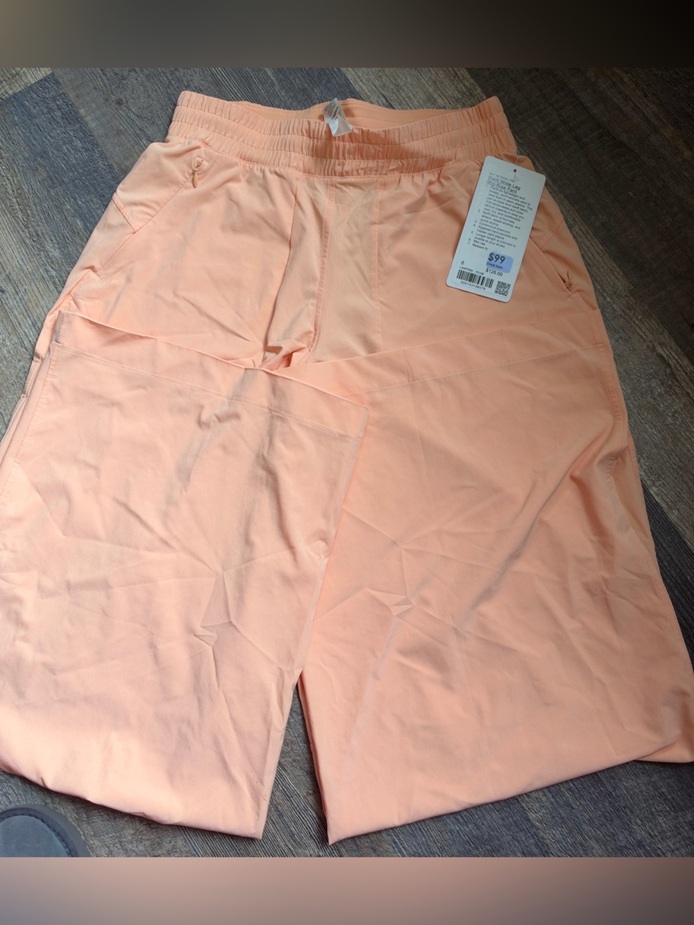 Lulu lemon swift wide-leg mid-rise pant. NWT. Peach color. Size 6